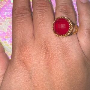 Size 8, 14k GF garnet ring